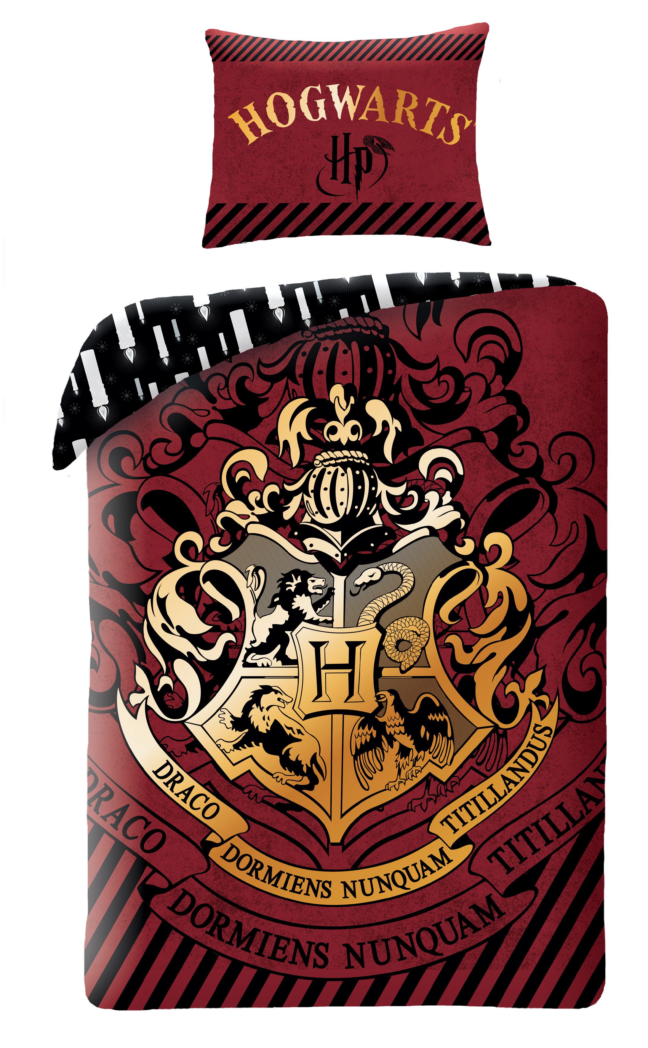 Dětské povlečení Harry Potter Hogwarts vínové - Výprodej Povlečení