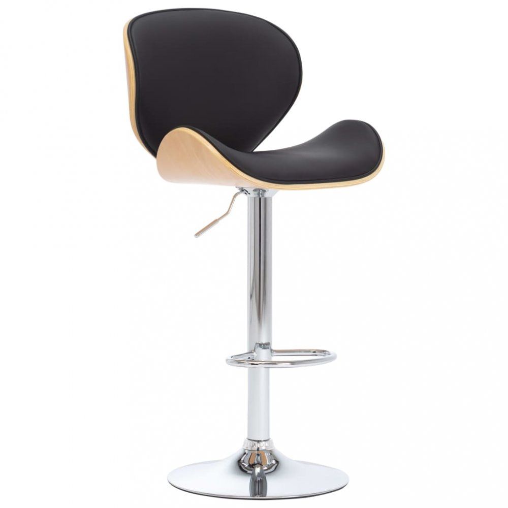 Barová židle umělá kůže / dřevo / kov Dekorhome Černá / přírodní - DEKORHOME.CZ