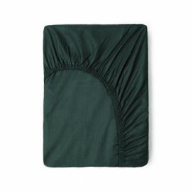 Zeleno-šedé napínací bavlněné prostěradlo 180x200 cm – Good Morning