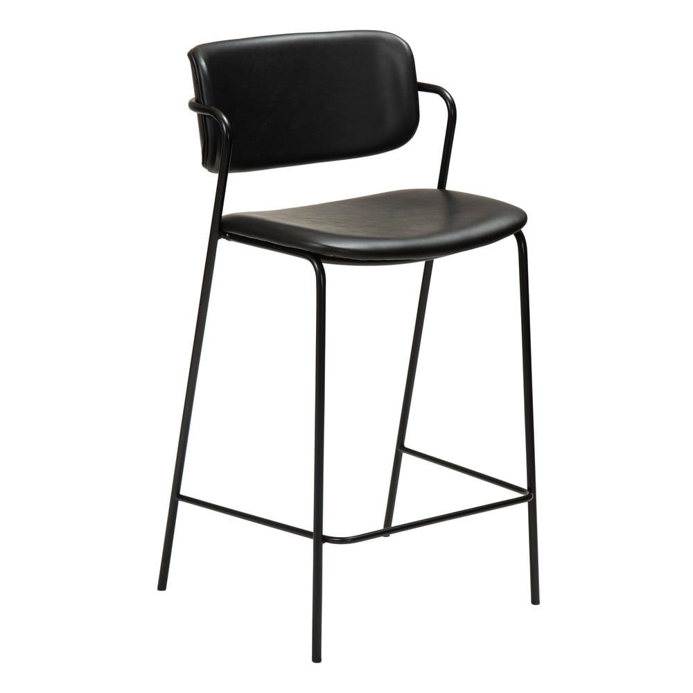 Černá barová židle z imitace kůže DAN-FORM Denmark Zed, výška 95,5 cm - Bonami.cz