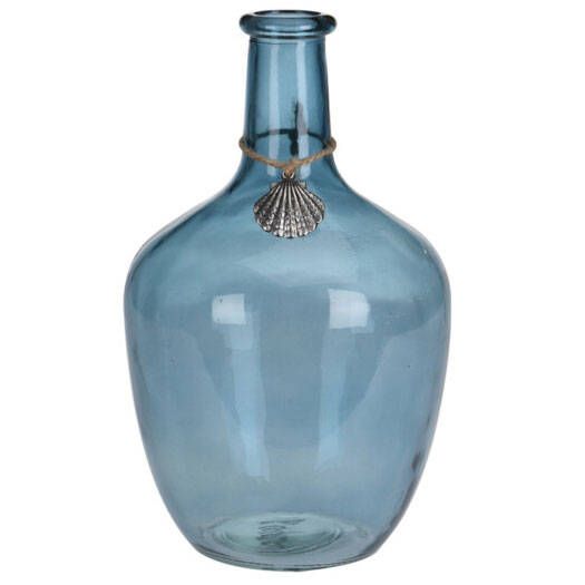 Home Styling Collection Světle modrá skleněná váza s mořskou dekorací - EMAKO.CZ s.r.o.