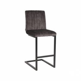 Antracitová sametová barová židle LABEL51 Joyce