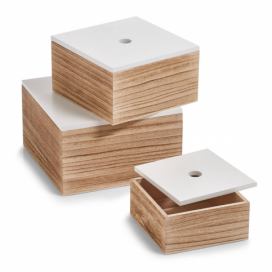 Dřevěné úložné boxy, organizéry na drobnosti, 3 ks, ZELLER
