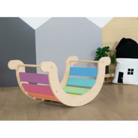 Benlemi Dětská Montessori balanční houpačka YUPEE Zvolte barvu: Pastelová barevná duha