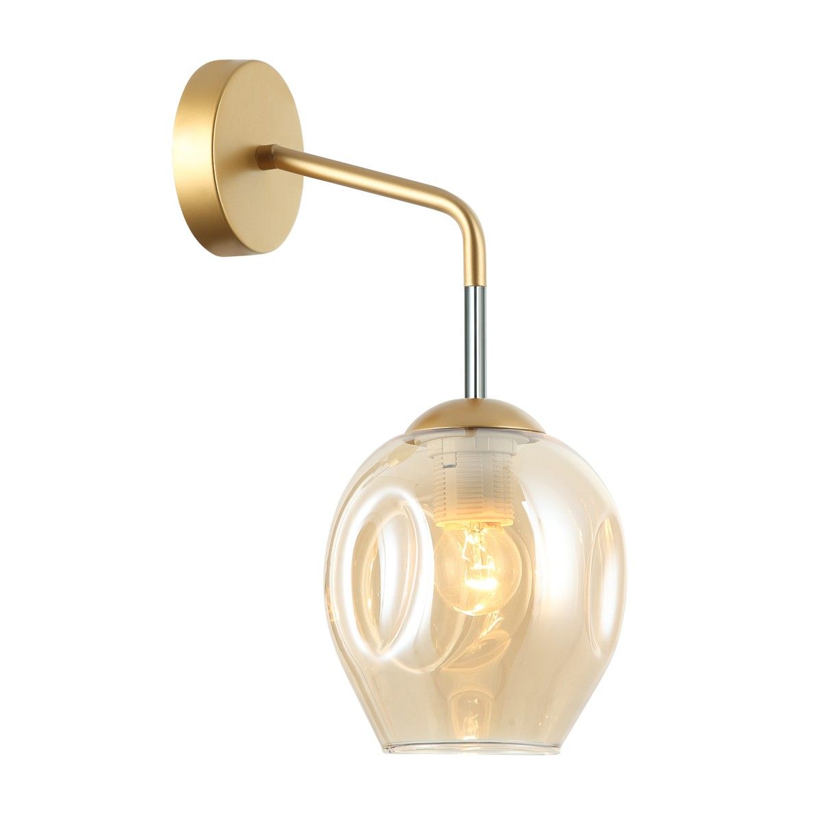 Italux WL-30843-1 GD+AMB nástěnná lampa Borgo 1x40W | E27 | IP20 - zlatá barva - Dekolamp s.r.o.