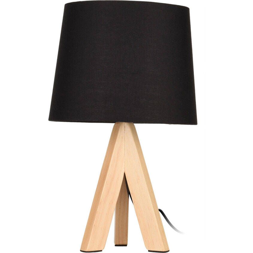 Home Styling Collection Stolní lampa, dřevěné nohy, černá, výška 29 cm - EMAKO.CZ s.r.o.