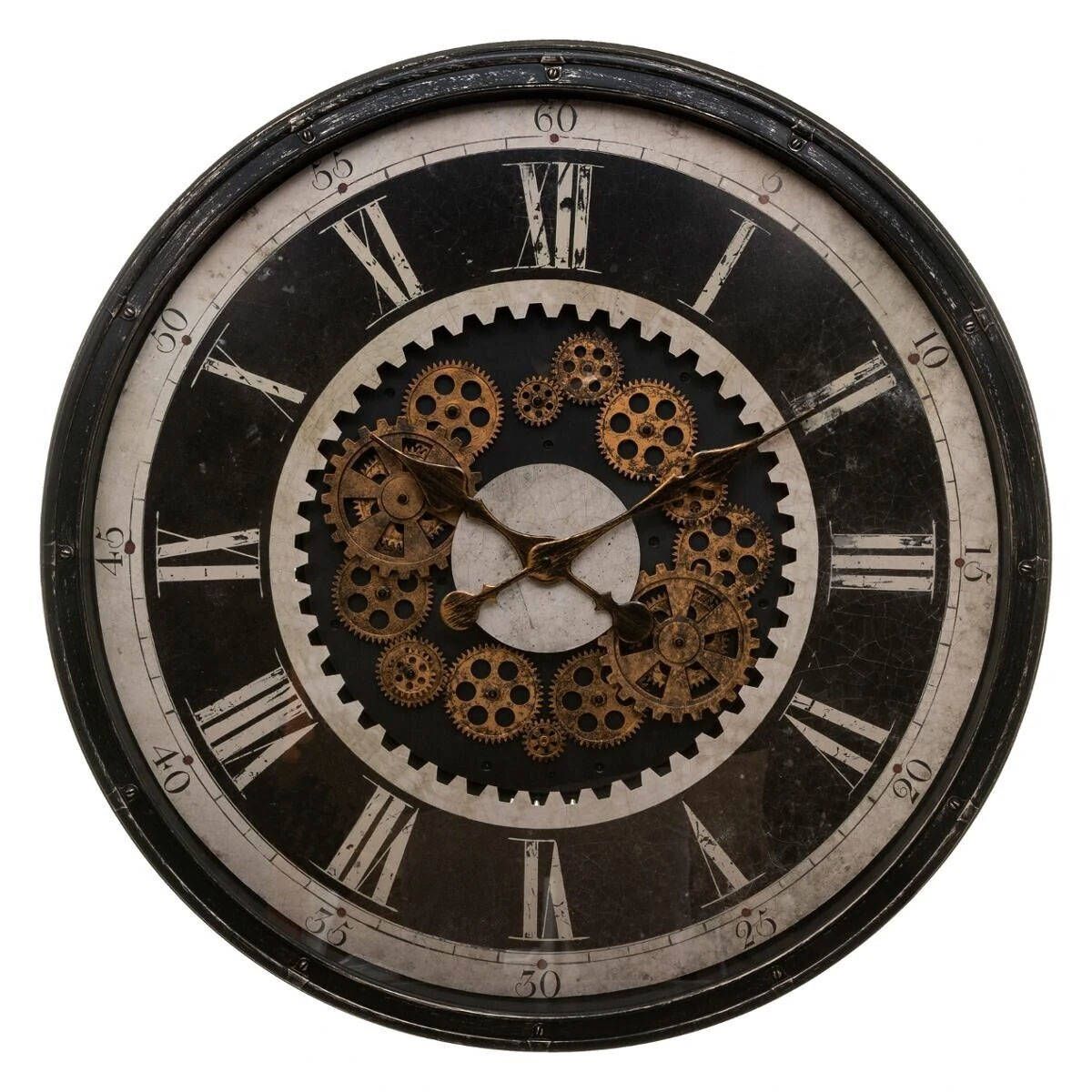 Atmosphera Velké nástěnné hodiny CHARLEY, O 76 cm, s ozdobným mechanismem - EMAKO.CZ s.r.o.