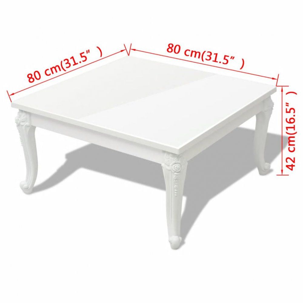 Konferenční stolek bílá vysoký lesk Dekorhome 80x80x42 cm - DEKORHOME.CZ