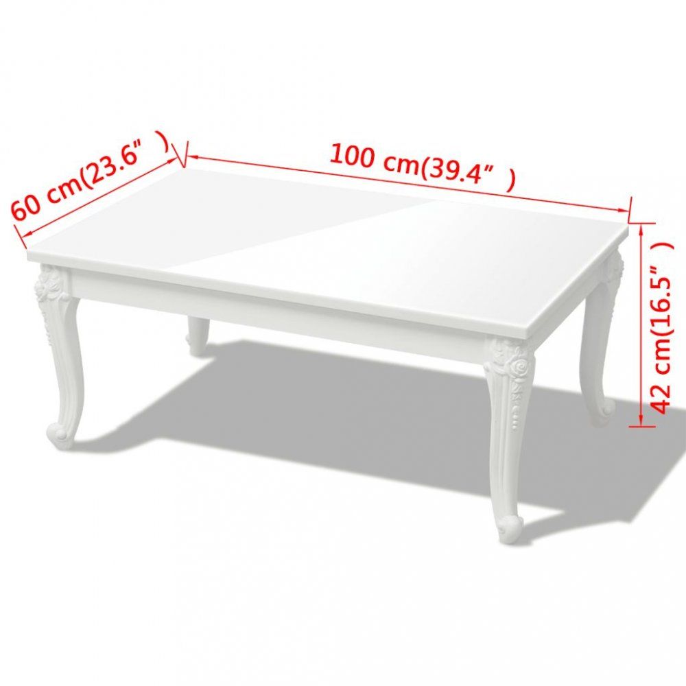 Konferenční stolek bílá vysoký lesk Dekorhome 100x60x42 cm - DEKORHOME.CZ