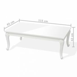 Konferenční stolek bílá vysoký lesk Dekorhome 115x65x42 cm