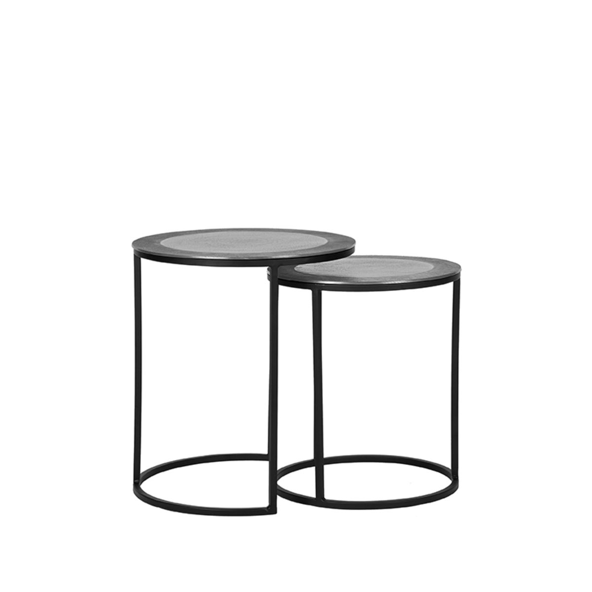 Set 2 šedých kovových konferenčních stolků LABEL51 Revo, 40 cm - MUJ HOUSE.cz