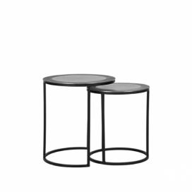 Set 2 šedých kovových konferenčních stolků LABEL51 Revo, 40 cm
