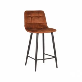 Okrová sametová barová židle LABEL51 Tajla