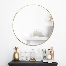 Zrcadlo HUBBA 86.5 cm s mosazným lemem