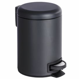 Koupelnový koš na odpadky v černé barvě LEMAN MATT 3 l, 25 x 23 cm, WENKO