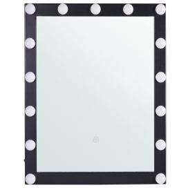 Nástěnné LED zrcadlo kovové 50 x 60 cm černé ODENAS Beliani.cz