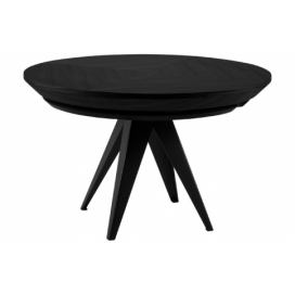 Černý  dubový rozkládací jídelní stůl Windsor & Co Magnus 130 x 130-230 cm