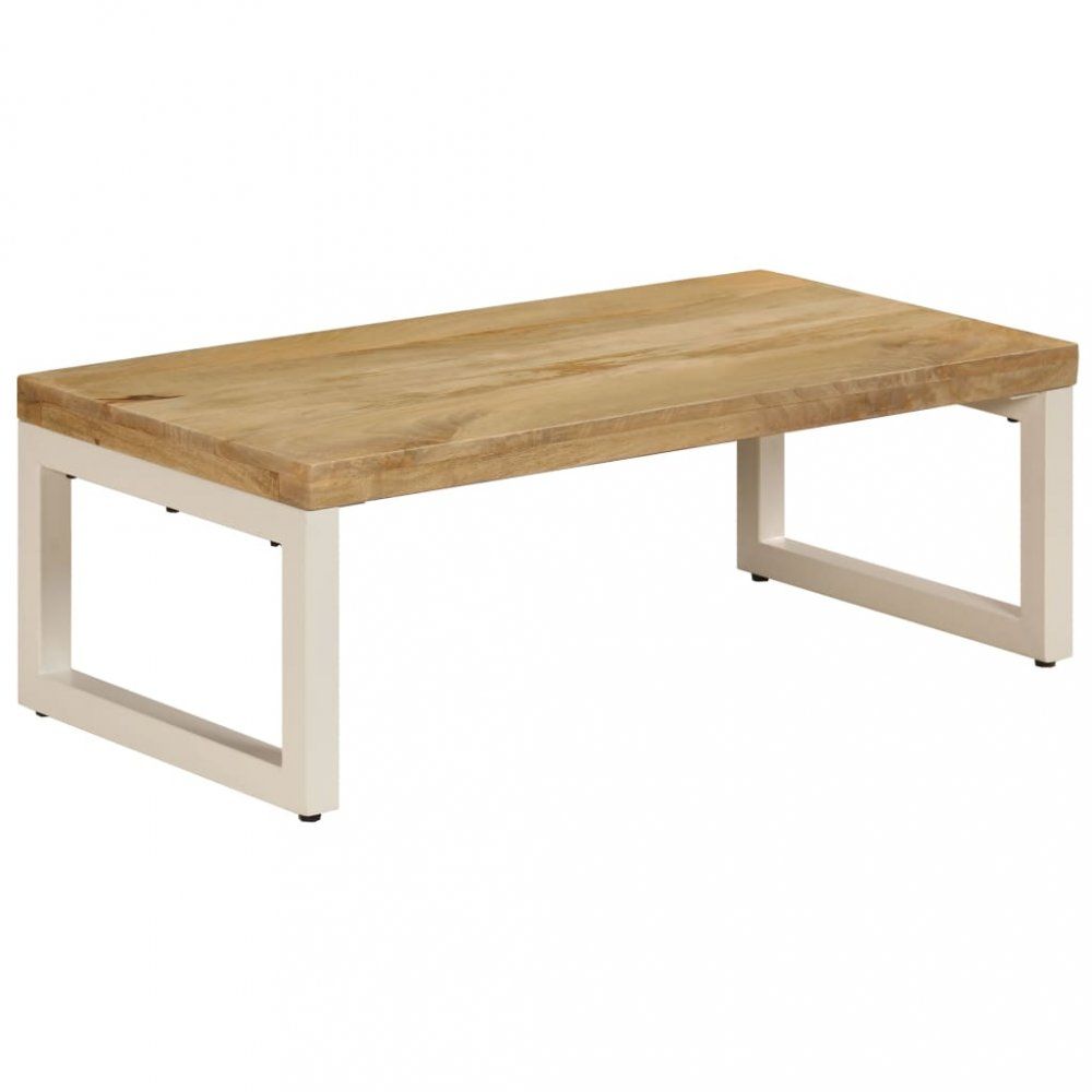 Konferenční stolek masivní dřevo / kov Dekorhome Mangovník / bílá - DEKORHOME.CZ