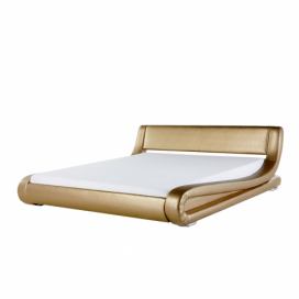 Zlatá kožená postel 180x200 cm AVIGNON