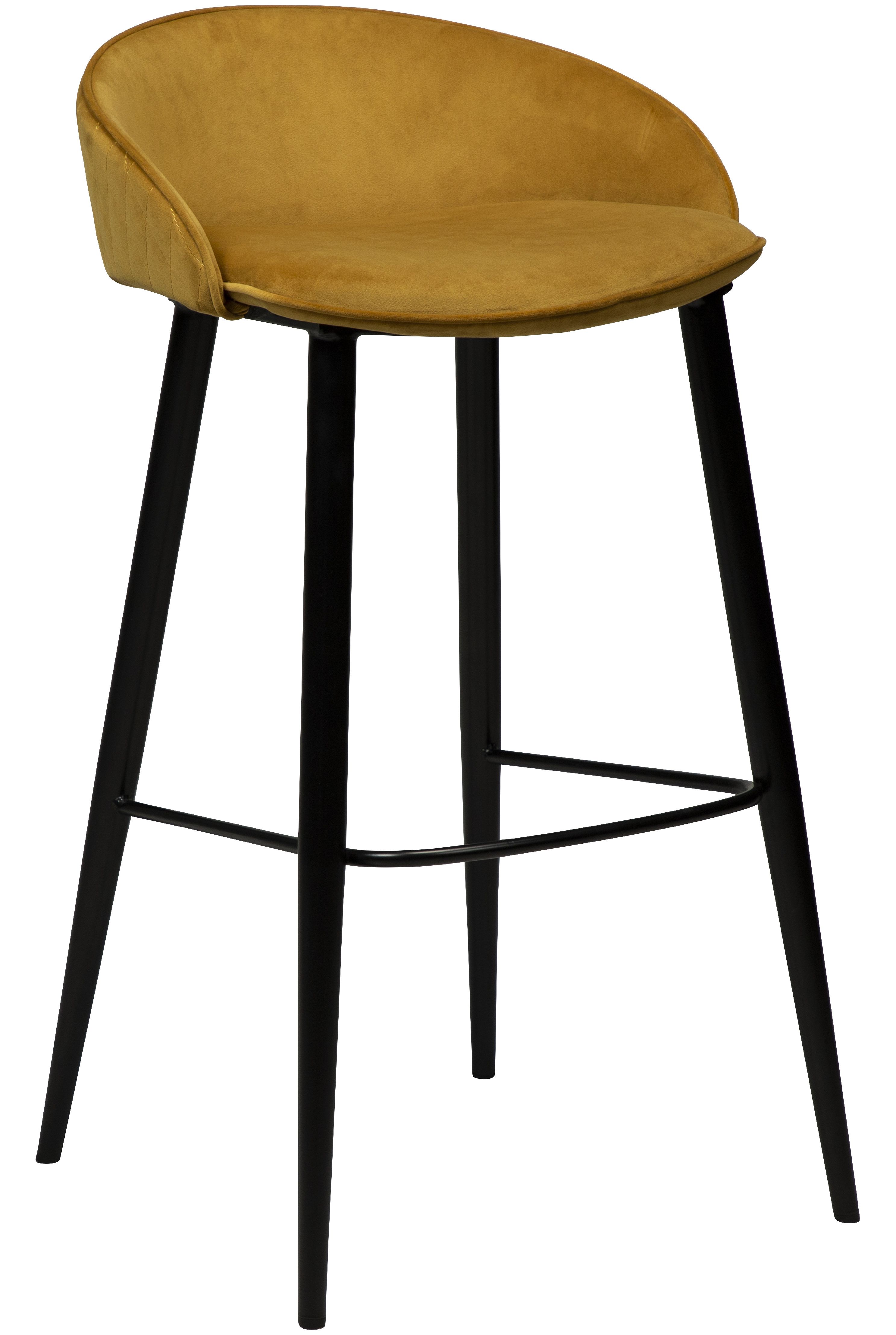 ​​​​​Dan-Form Okrově žlutá sametová barová židle DAN-FORM Dual 76 cm - Designovynabytek.cz