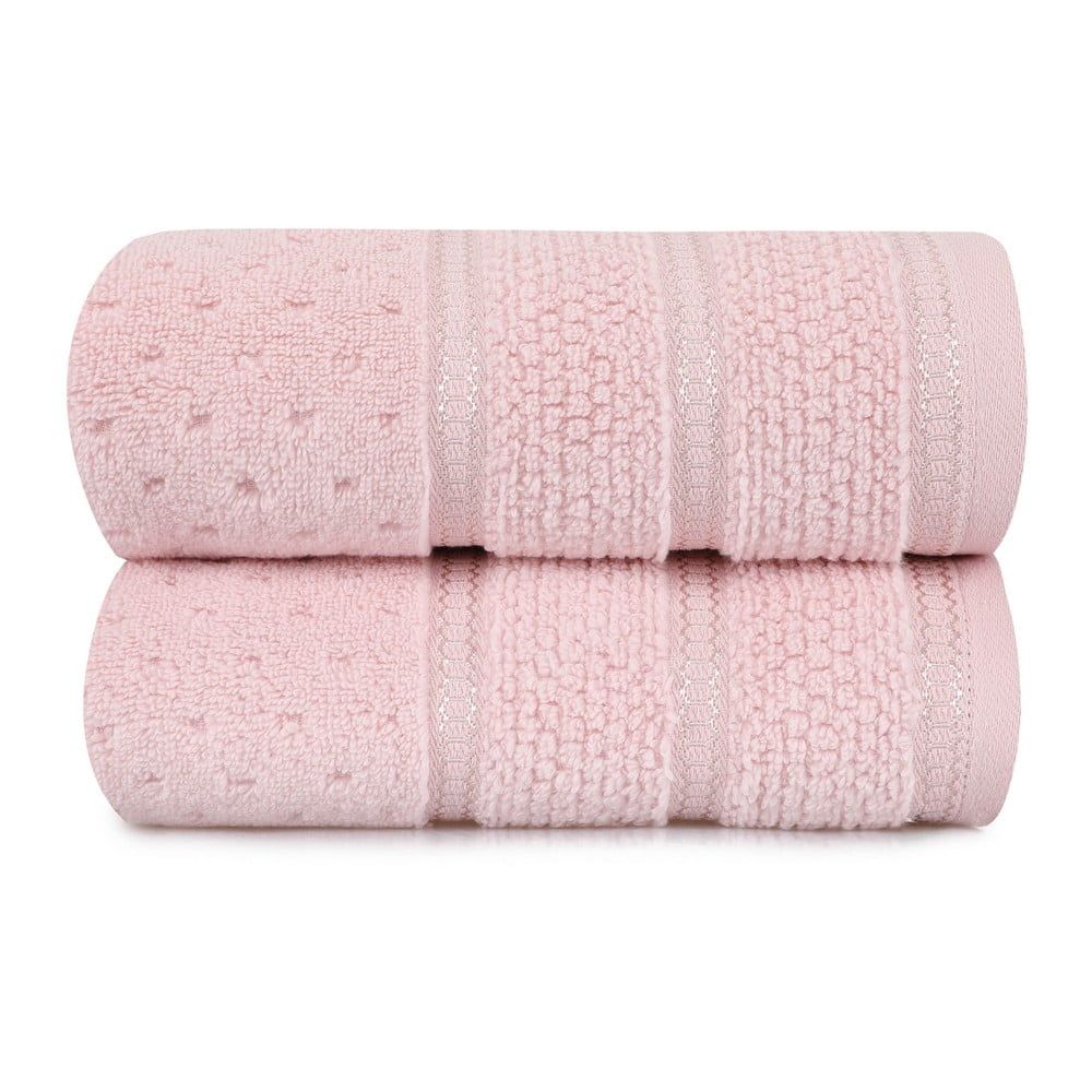 Sada 2 růžových bavlněných ručníků Foutastic Arella, 50 x 90 cm - Bonami.cz