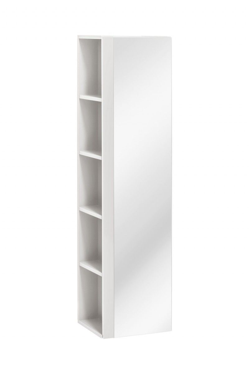 Comad Koupelnová skříňka vysoká sloupek se zrcadlem Twist 802 1D bílá - Houseland.cz