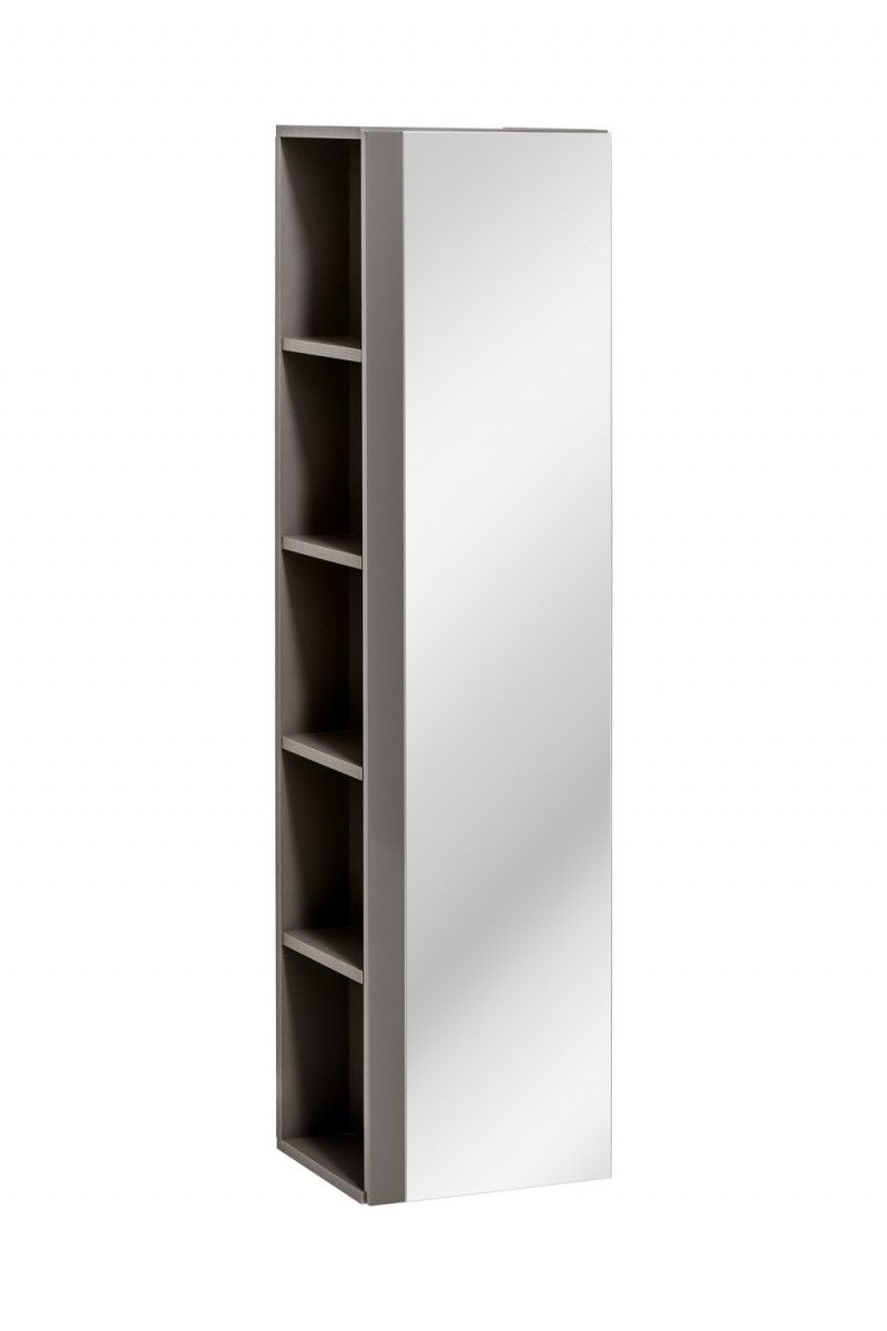 Comad Koupelnová skříňka vysoká sloupek se zrcadlem Twist 802 1D grafit - Houseland.cz
