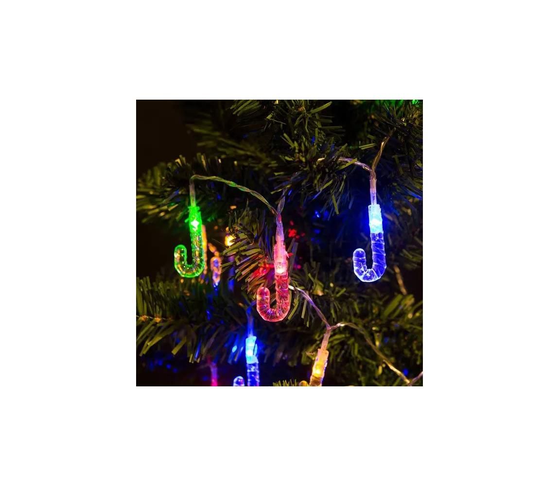  LED Vánoční řetěz 20xLED 2,25m multicolor hůlka  -  Svět-svítidel.cz