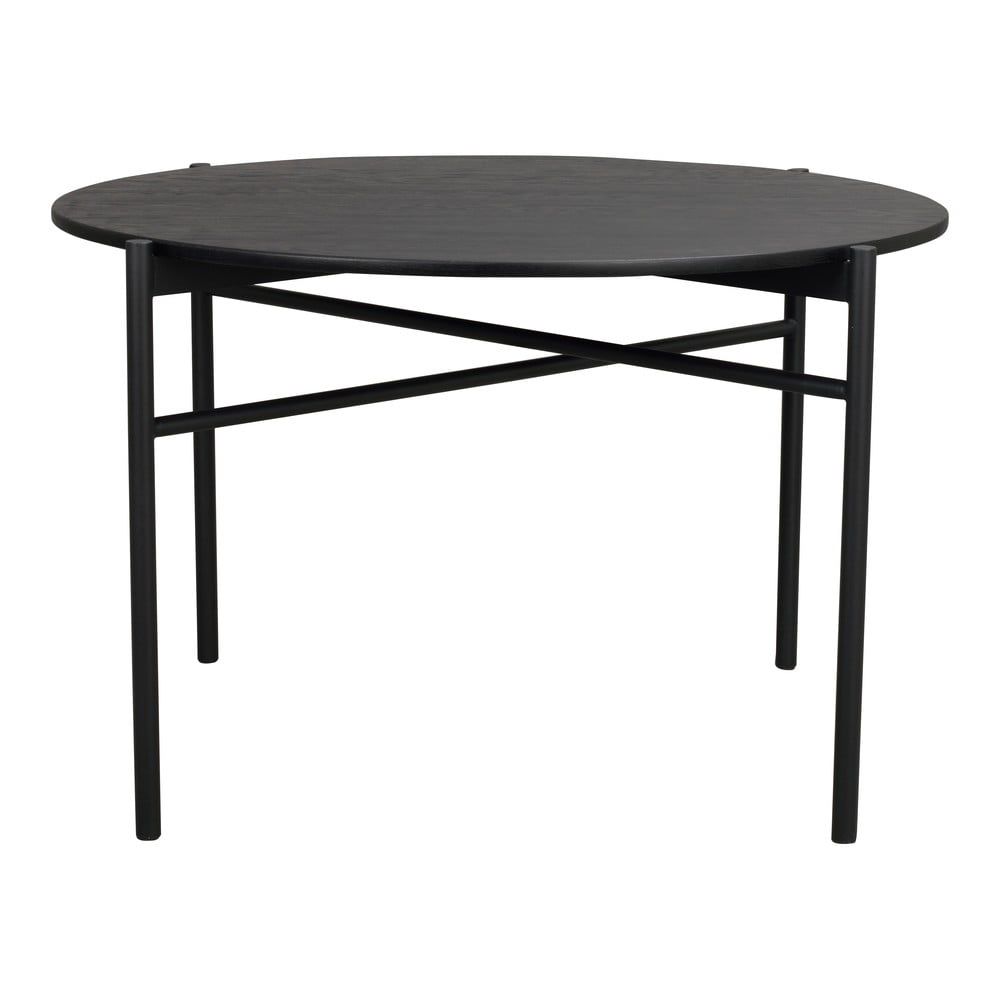 Černý jídelní stůl v dubovém dekoru Rowico Skye, ø 120 cm - Bonami.cz