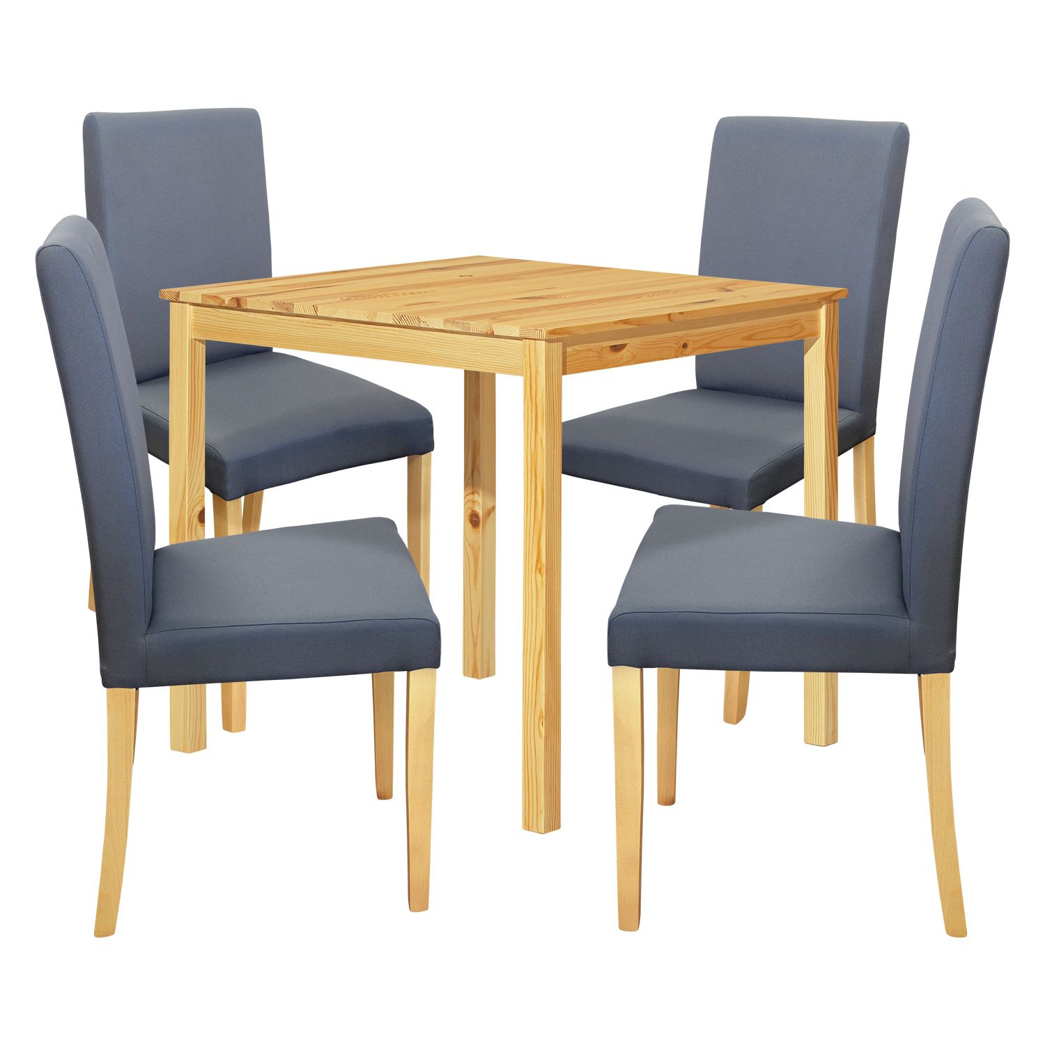 Jídelní stůl 8842 lak + 4 židle PRIMA 3038 šedá/světlé nohy - IDEA nábytek