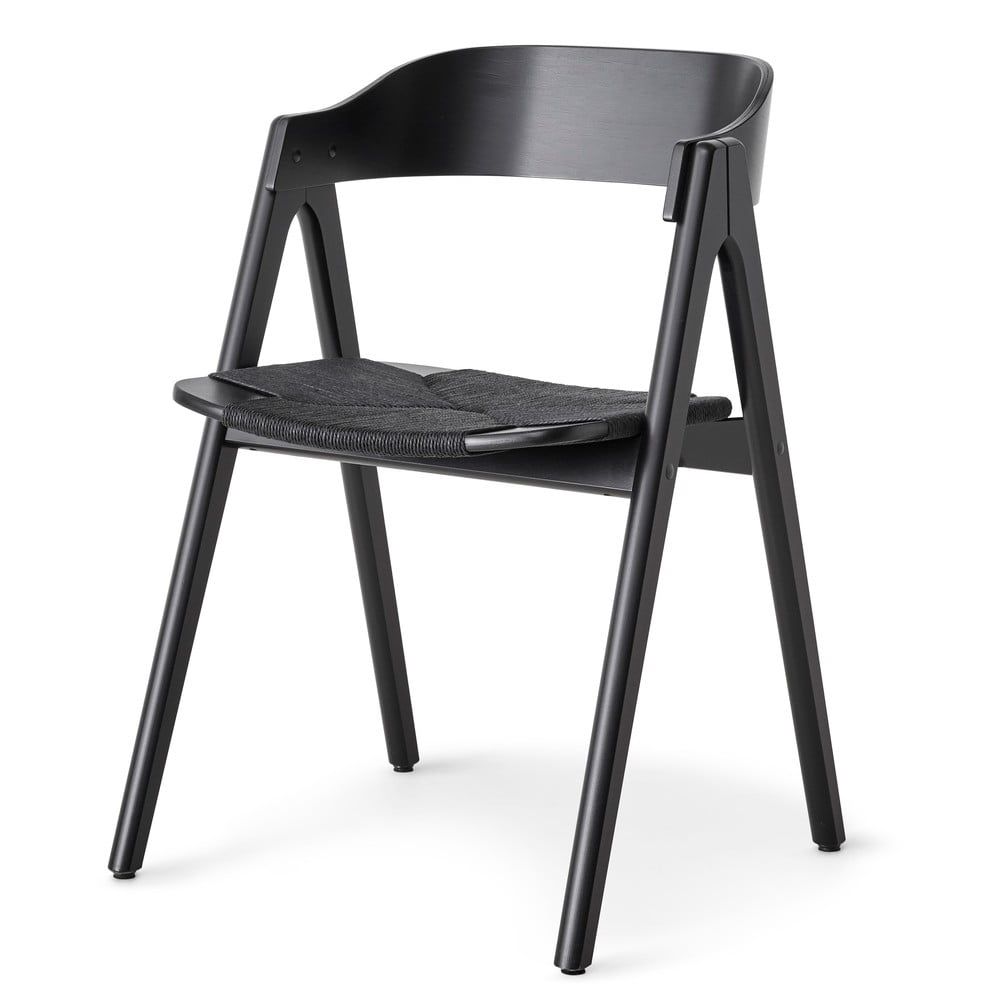Černá jídelní židle z bukového dřeva s černým ratanovým sedákem Findahl by Hammel Mette - Bonami.cz