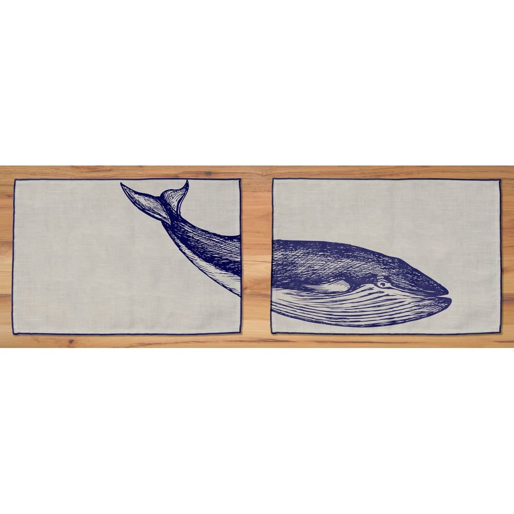 Sada 2 prostírání Madre Selva Blue Whale, 45 x 30 cm - Bonami.cz