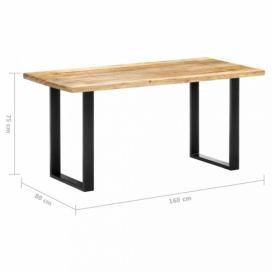 Jídelní stůl mangovníkové dřevo / kov 160x80x75 cm