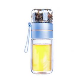 TORO Skleněná láhev na čaj 165ml+90ml borosilikátové dvojité sklo
