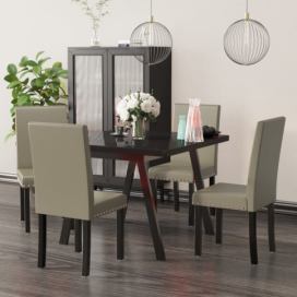 Jídelní židle 4 ks PVC / dřevo Dekorhome Cappuccino