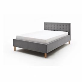 Šedá čalouněná dvoulůžková postel 140x200 cm Malin – Meise Möbel