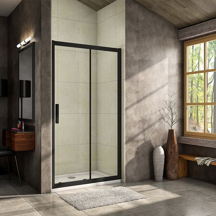 H K Luxusní posuvné sprchové dveře ALTO BLACK 96- 100x195cm L/P se Soft close zavíráním - Hezká koupelna s.r.o.