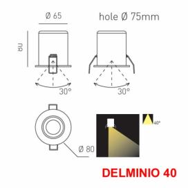 Podhledové svítidlo LED DELMINIO 40 - E750500733 - Axo Light