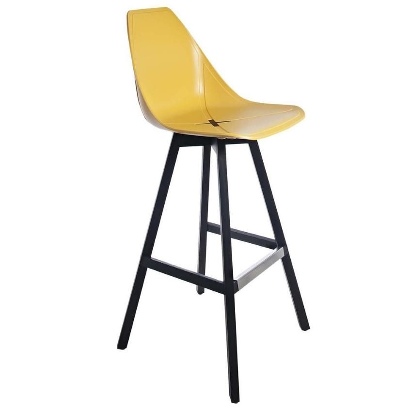 Alma Design Žlutá barová židle X Stool 76 cm - Designovynabytek.cz