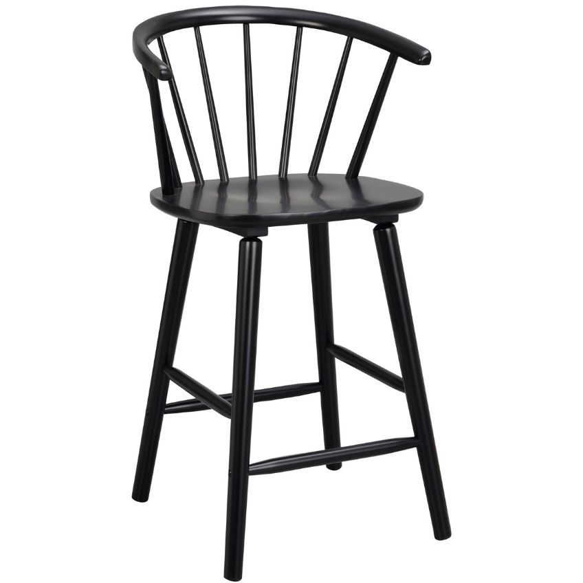 Černá dřevěná barová židle ROWICO CARMEN 64,5 cm - Designovynabytek.cz