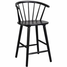 Černá kaučuková barová židle ROWICO CARMEN 64,5 cm