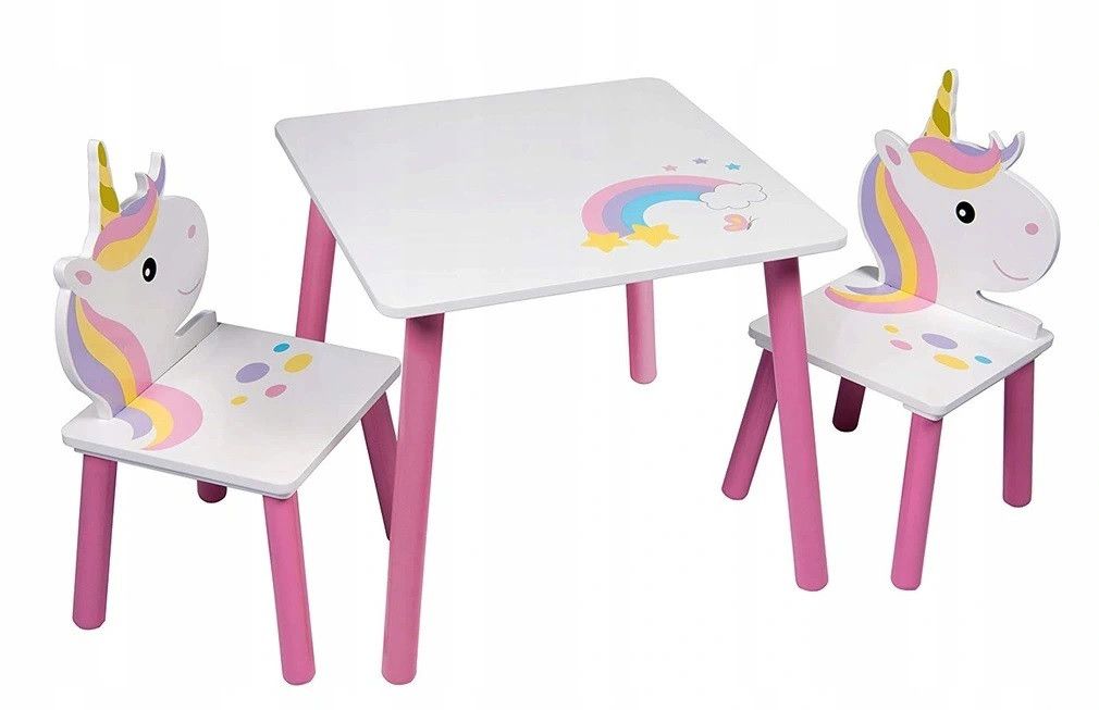 bHome Dětský stůl s židlemi Jednorožec DSBH0737 - ATAN Nábytek
