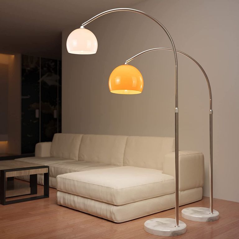 Jago Stojací oblouková lampa, bílá, 130 - 180 cm - Kokiskashop.cz