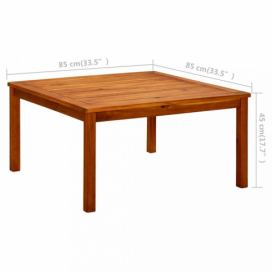 Zahradní konferenční stolek akácie Dekorhome 85x85x45 cm