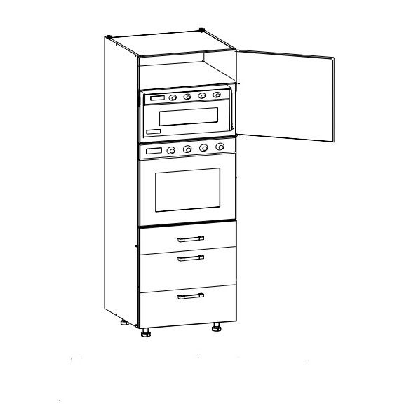 DPS-60/207-2SMB dolní skříňka pro vestavné spotřebiče kuchyně Edan - Nábytek Natali s.r.o.