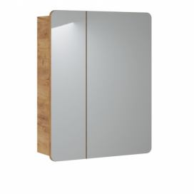 Comad Závěsná koupelnová skříňka se zrcadlem Aruba 841 2D dub craft zlatý Houseland.cz