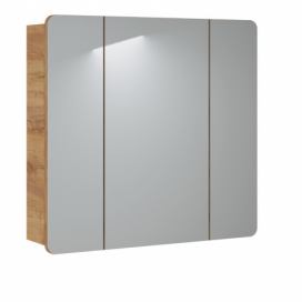 Comad Závěsná koupelnová skříňka se zrcadlem Aruba 843 3D dub craft zlatý