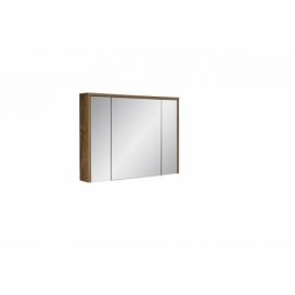 Comad Závěsná koupelnová skříňka se zrcadlem Hampton Concrete 3D tmavý beton/dub hunton Houseland.cz