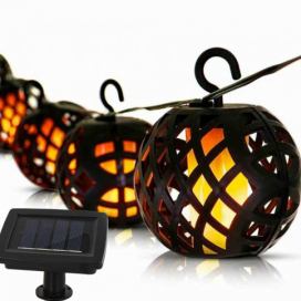 Garden King Solární světelný LED řetěz, 6 luceren, teplá bílá SL-1013