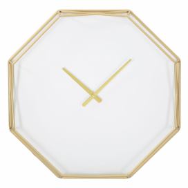 Nástěnné hodiny Mauro Ferretti Gold, 56x6,5x56 cm, bílá/zlatá